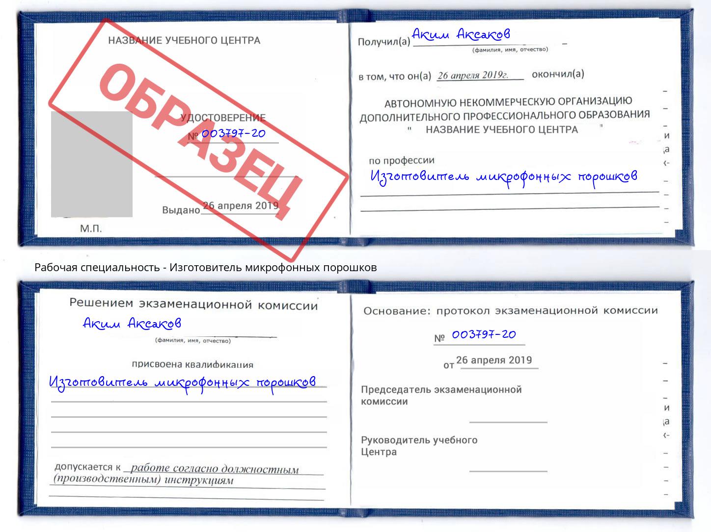 Изготовитель микрофонных порошков Качканар