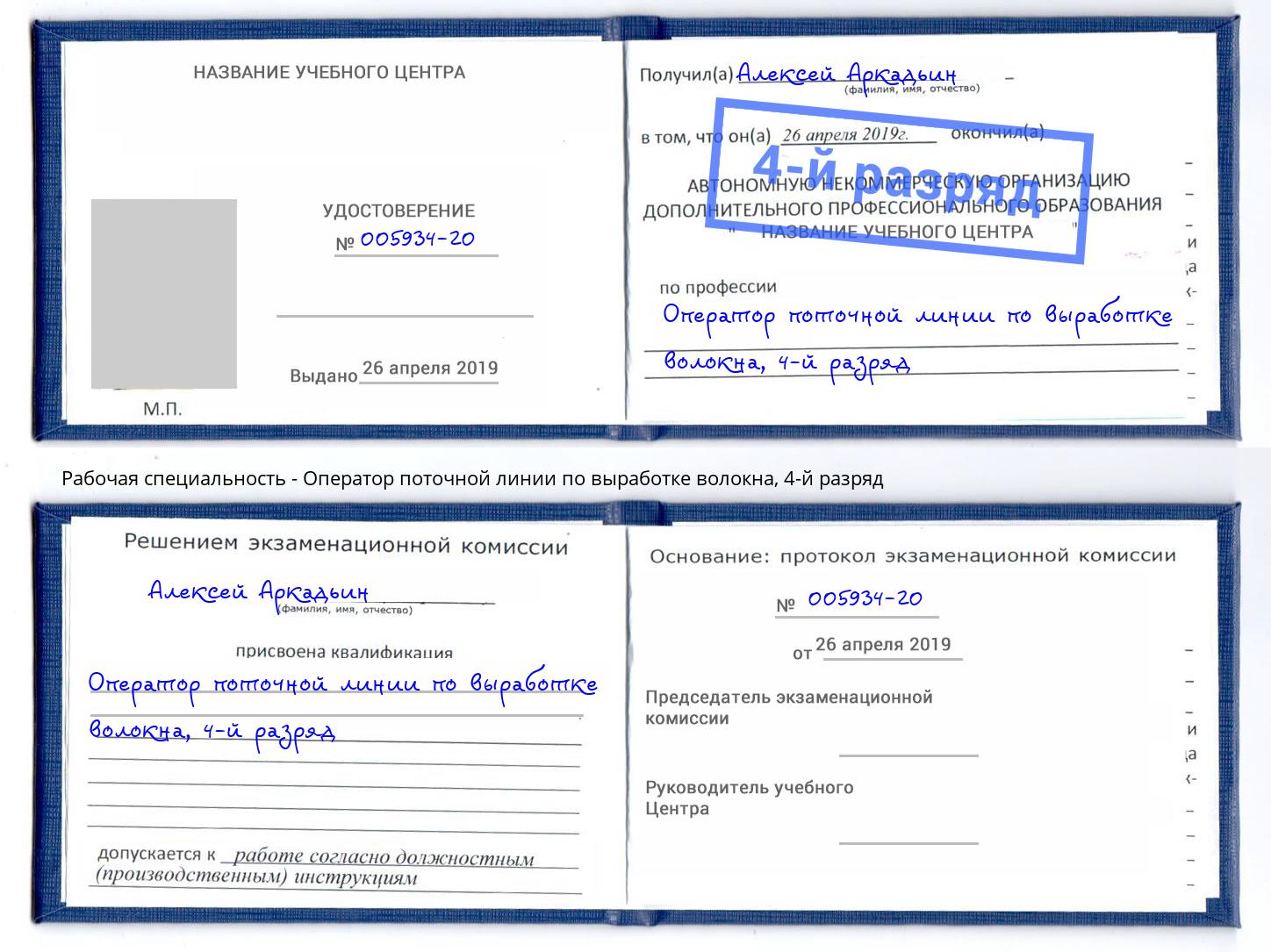 корочка 4-й разряд Оператор поточной линии по выработке волокна Качканар